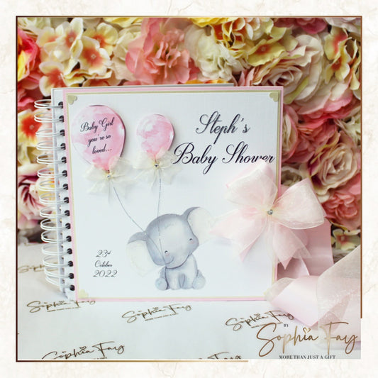 Elephant Balloon Baby Shower Book